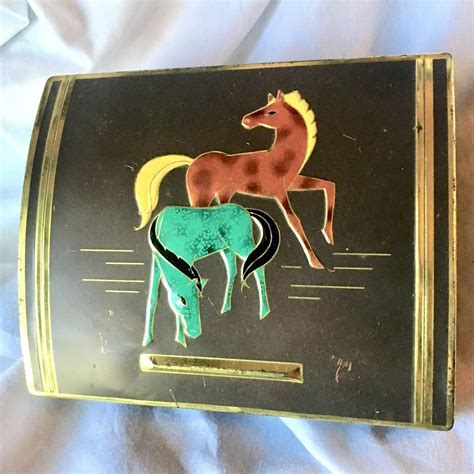 vintage metal box horses west germany mcm|West German Vintage Metal Boxes .